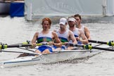 Henley Royal Regatta 2012 (Thursday): Race 42, Visitors' Challenge Cup:  Nottingham University 'B' (203, Bucks) v Queen's University, Belfast (204, Berks).
River Thames beteen Henley-on-Thames and Remenham/Temple Island ,
Henley-on-Thames,
Oxfordshire,
United Kingdom,
on 28 June 2012 at 14:42, image #305
