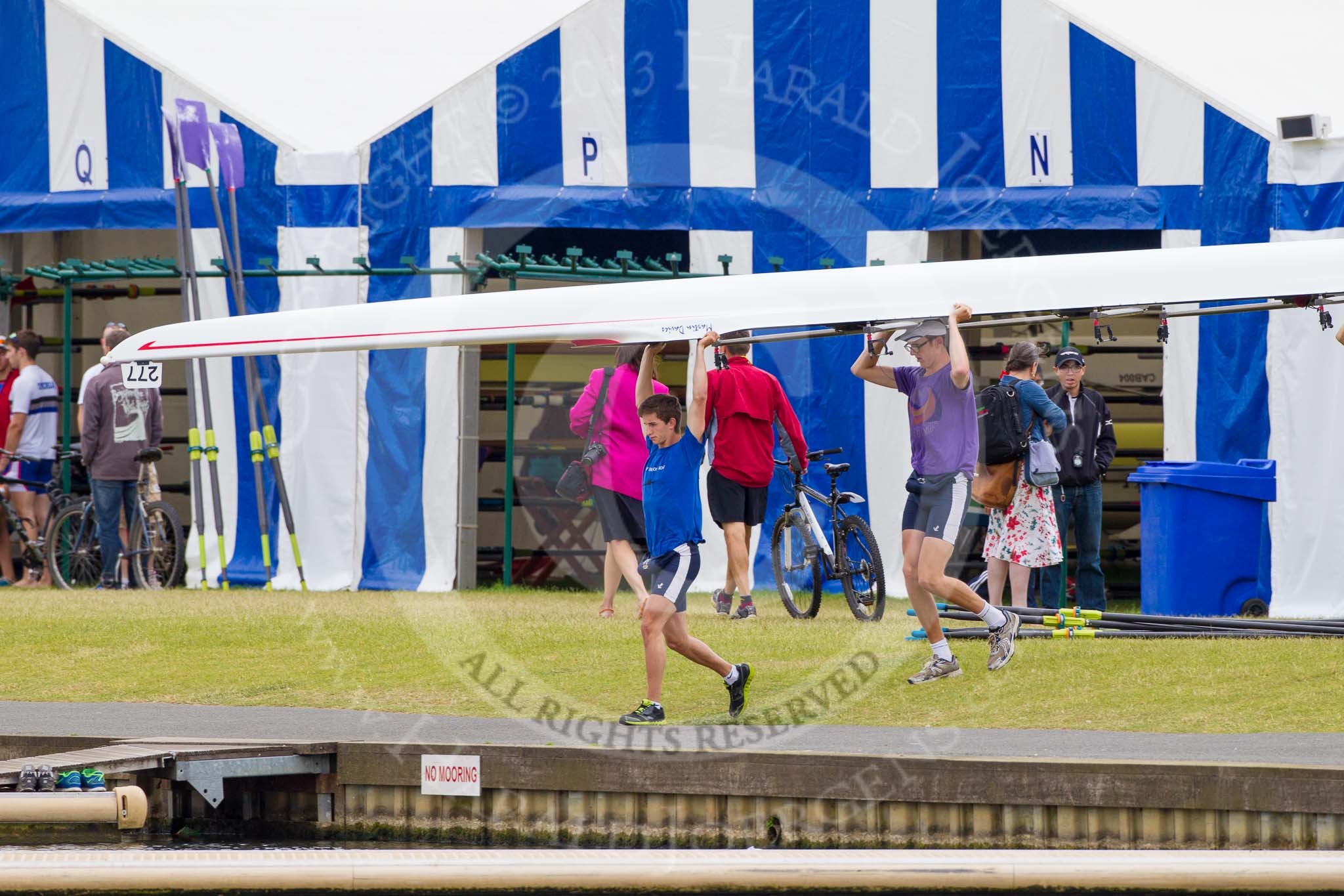 Henley Royal Regatta 2013, Thursday.
River Thames between Henley and Temple Island,
Henley-on-Thames,
Berkshire,
United Kingdom,
on 04 July 2013 at 09:01, image #9