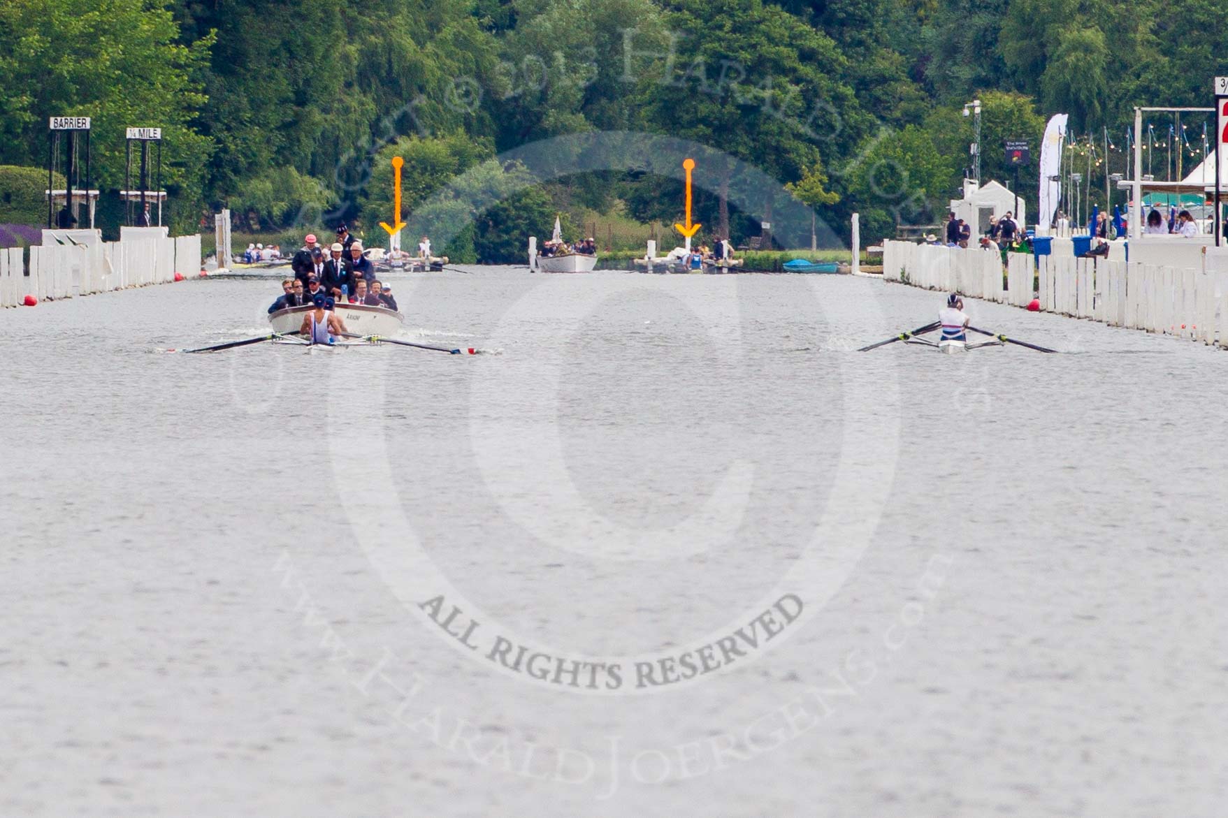 Henley Royal Regatta 2013, Thursday.
River Thames between Henley and Temple Island,
Henley-on-Thames,
Berkshire,
United Kingdom,
on 04 July 2013 at 09:19, image #29