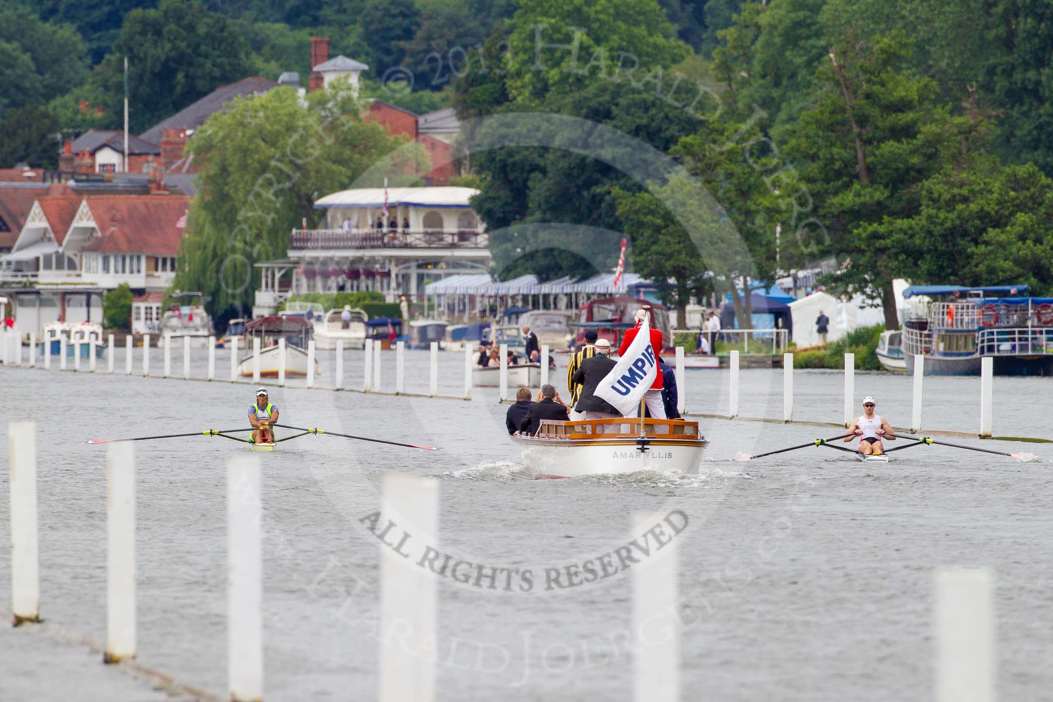 Henley Royal Regatta 2013, Thursday.
River Thames between Henley and Temple Island,
Henley-on-Thames,
Berkshire,
United Kingdom,
on 04 July 2013 at 10:24, image #57