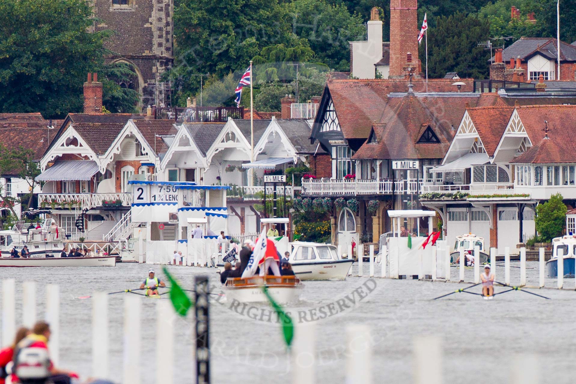 Henley Royal Regatta 2013, Thursday.
River Thames between Henley and Temple Island,
Henley-on-Thames,
Berkshire,
United Kingdom,
on 04 July 2013 at 10:25, image #58