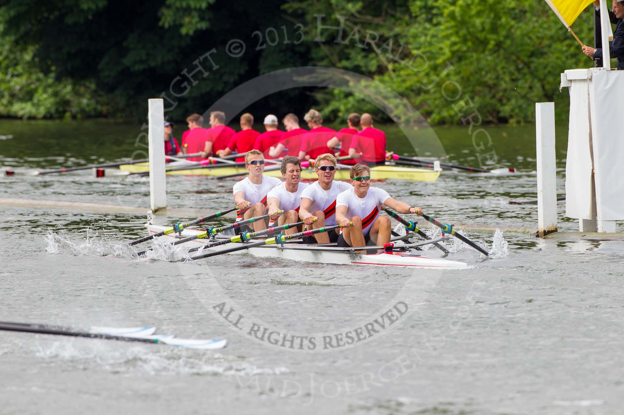 Henley Royal Regatta 2013, Thursday.
River Thames between Henley and Temple Island,
Henley-on-Thames,
Berkshire,
United Kingdom,
on 04 July 2013 at 10:37, image #67