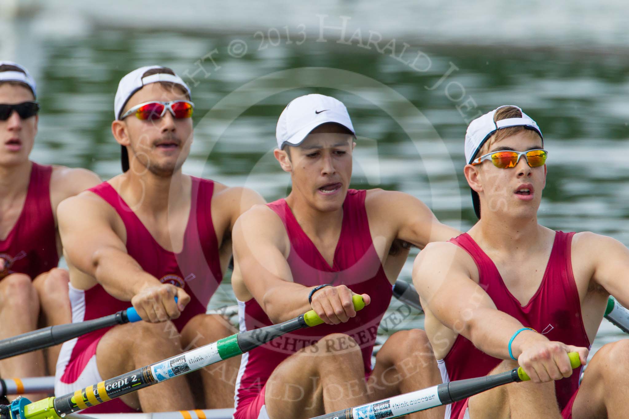 Henley Royal Regatta 2013, Saturday: Race No. 7 for the Fawley Challenge Cup, Maidenhead Rowing Club v Marlow Rowing Club 'A'. Image #168, 06 July 2013 11:00 River Thames, Henley on Thames, UK