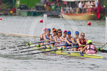Henley Royal Regatta 2013, Saturday: Race No. 10 for the Remenham Challenge Cup, Leander Club and Oxford Brookes University v Thames Rowing Club, here cox E. H. B. Searle. Image #208, 06 July 2013 11:32 River Thames, Henley on Thames, UK