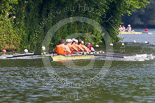 Henley Royal Regatta 2013, Saturday: Race No. 12 for the Temple Challenge Cup, St. Petersburg University, Russia (orage), v Delftsche Studenten Roeivereeninging Laga, Holland (red). Image #245, 06 July 2013 11:51 River Thames, Henley on Thames, UK