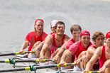 Henley Royal Regatta 2013, Saturday: Race No. 12 for the Temple Challenge Cup, St. Petersburg University, Russia (orage), v Delftsche Studenten Roeivereeninging Laga, Holland (red). Image #252, 06 July 2013 11:52 River Thames, Henley on Thames, UK