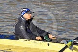 The Boat Race season 2012 - fixture OUBC vs German U23: Cox in the German U23 boat - Oxford's hopeful Oskar Zorilla..
River Thames between Putney and Mortlake,
London,

United Kingdom,
on 26 February 2012 at 14:47, image #17