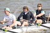 The Boat Race season 2012 - fixture CUBC vs Leander: CUBC Blue Boat: Jack Lindeman, Mike Thorp, and David Nelson..
River Thames between Putney and Molesey,
London,
Greater London,
United Kingdom,
on 10 March 2012 at 13:28, image #26