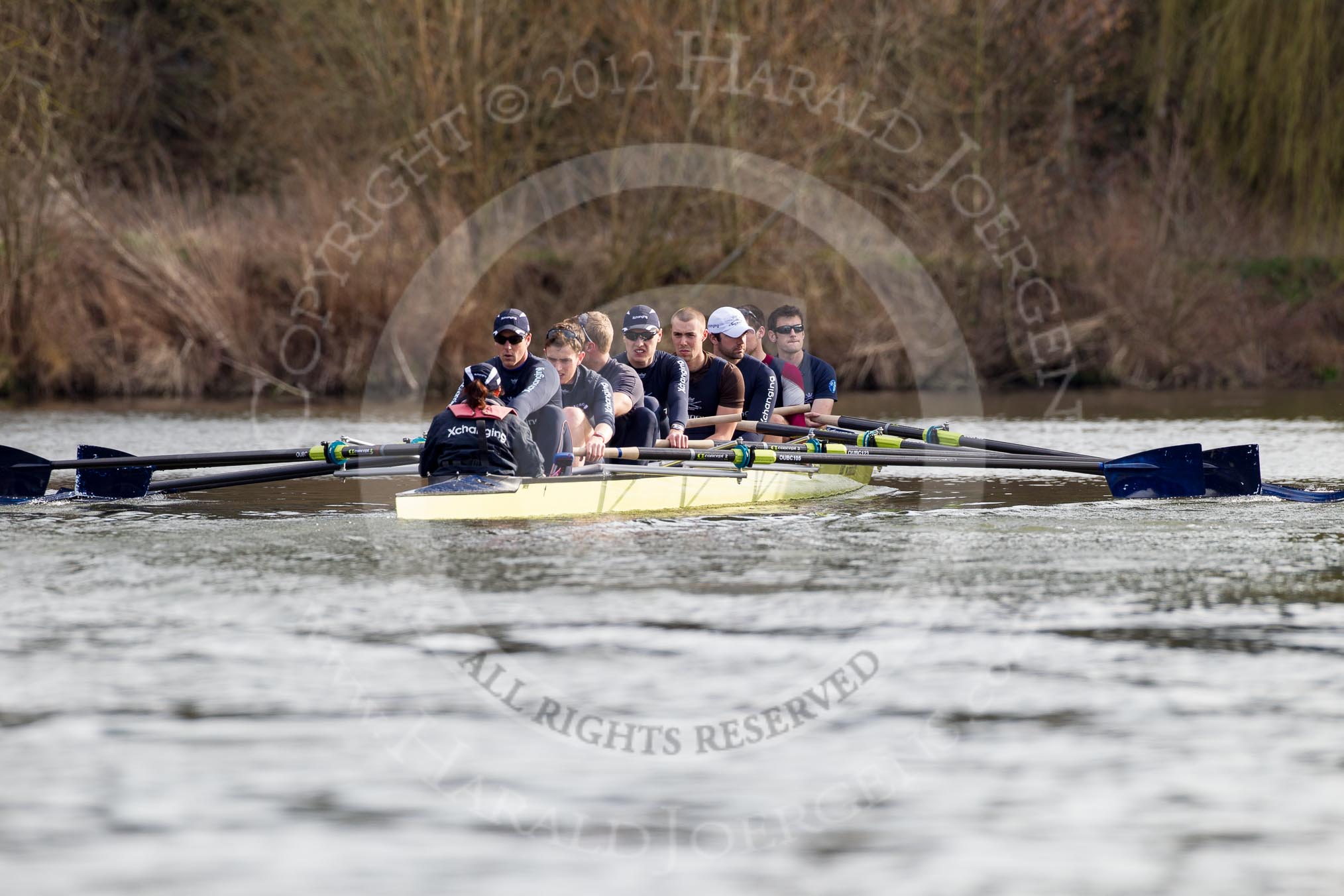 The Boat Race season 2012 - OUBC training: Cox Zoe de Toledo, stroke Roel Haen, 7 Dan Harvey, 6 Dr. Hanno Wienhausen, 5 Karl Hudspith, 4 Alexander Davidson, 3 Kevin Baum, 2 William Zeng, and bow Dr. Alexander Woods..


Oxfordshire,
United Kingdom,
on 20 March 2012 at 15:13, image #25