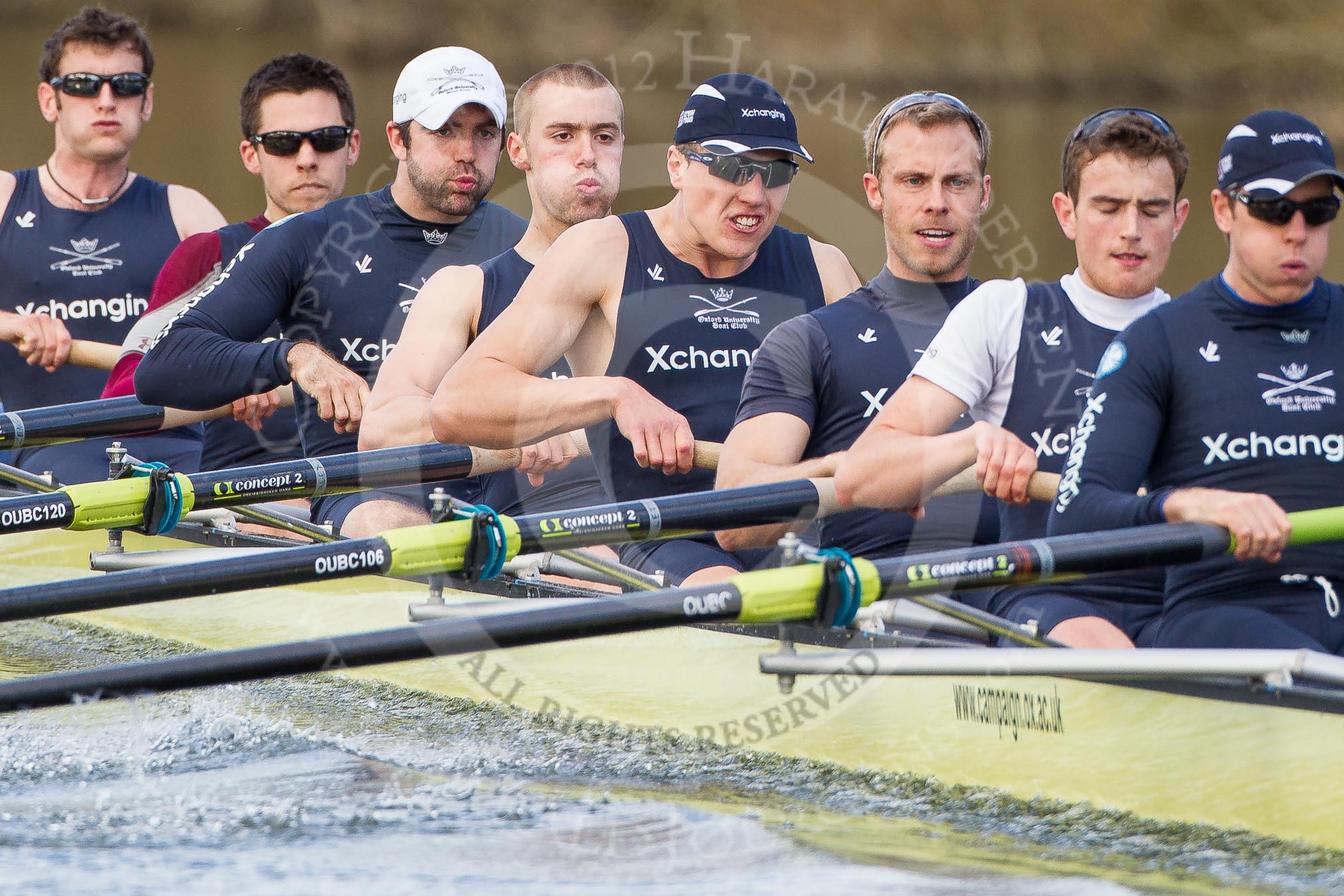 The Boat Race season 2012 - OUBC training: Bow Dr. Alexander Woods, 2 William Zeng, 3 Kevin Baum, 4 Alexander Davidson, 5 Karl Hudspith, 6 Dr. Hanno Wienhausen, 7 Dan Harvey, and stroke Roel Haen..


Oxfordshire,
United Kingdom,
on 20 March 2012 at 16:09, image #95