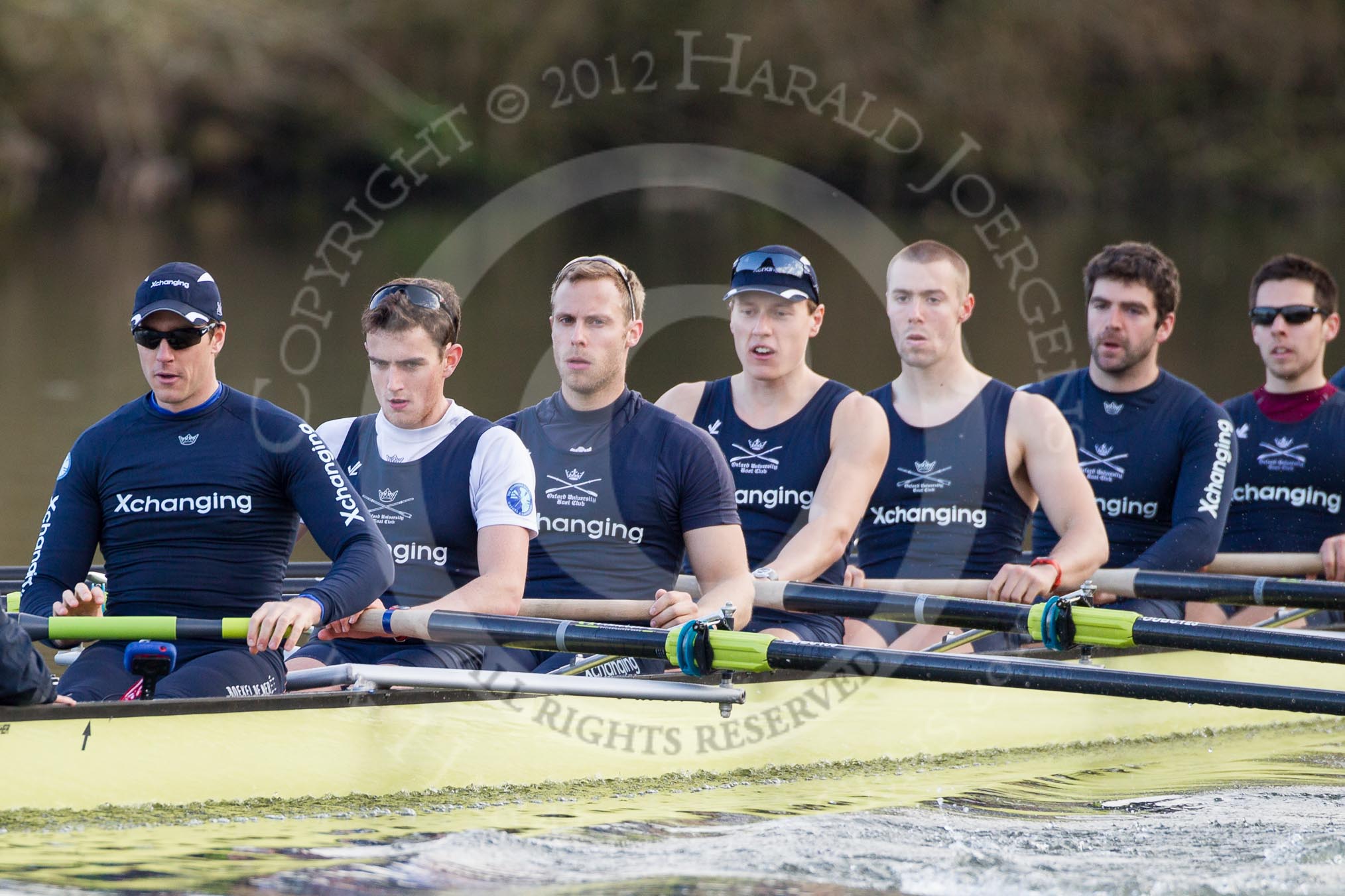 The Boat Race season 2012 - OUBC training: Stroke Roel Haen, 7 Dan Harvey, 6 Dr. Hanno Wienhausen, 5 Karl Hudspith, 4 Alexander Davidson, 3 Kevin Baum, and 2 William Zeng..


Oxfordshire,
United Kingdom,
on 20 March 2012 at 16:47, image #113