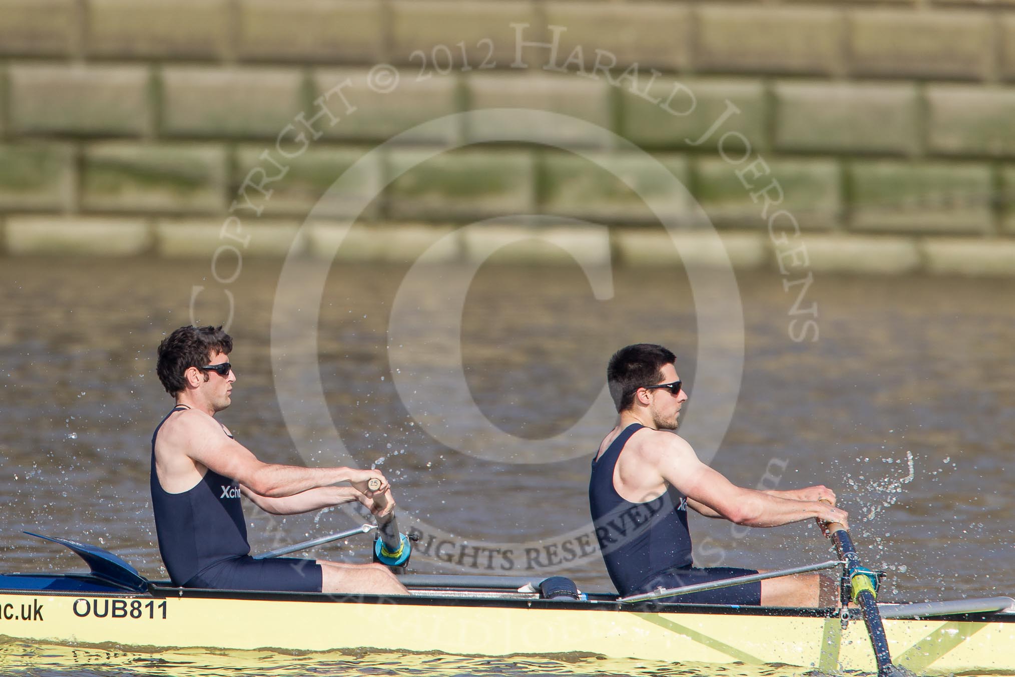 The Boat Race season 2012 - fixture OUBC vs Leander: OUBC's Blue Boat, here bowman Dr. Alexander Woods and William Zeng..




on 24 March 2012 at 14:29, image #109