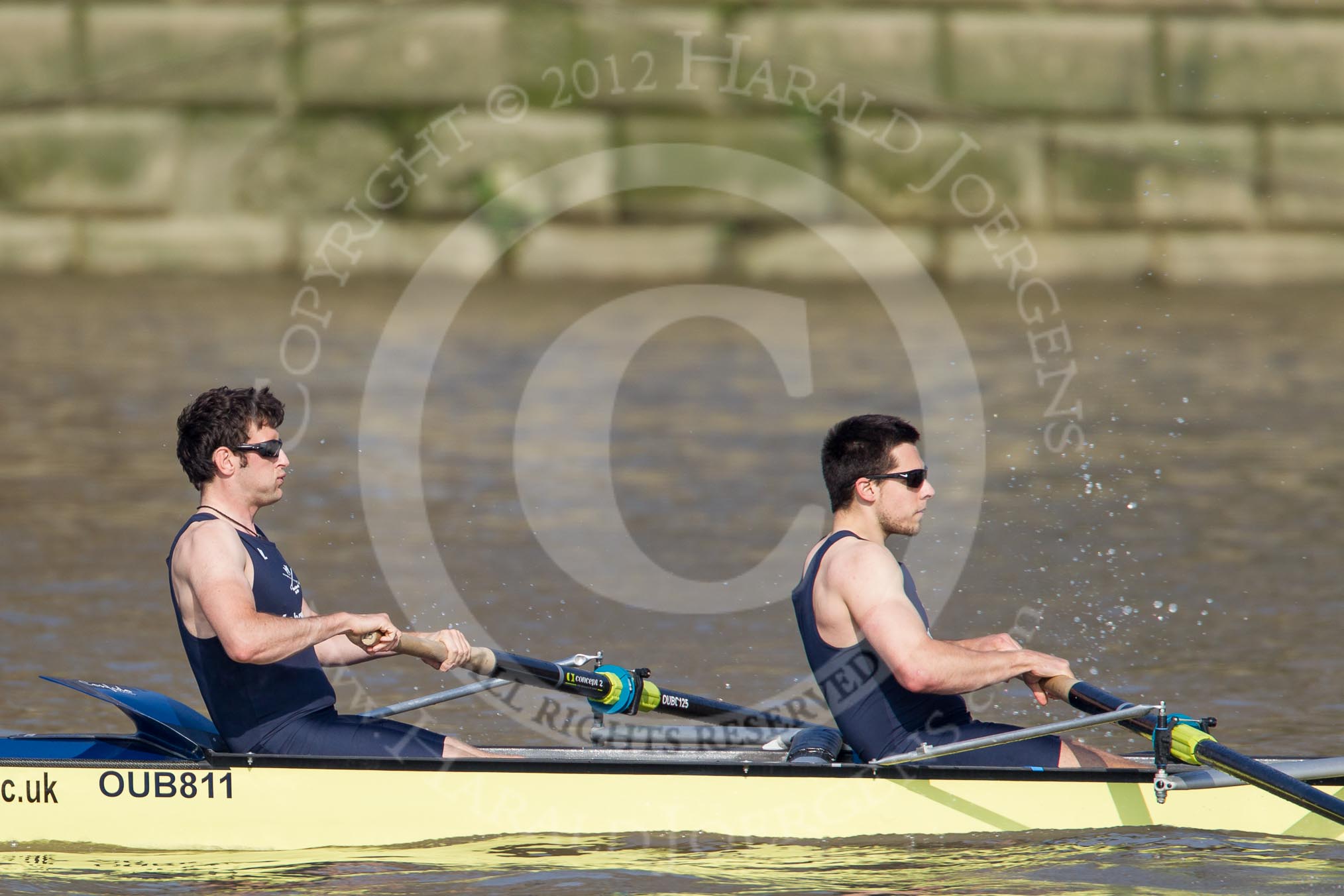 The Boat Race season 2012 - fixture OUBC vs Leander: OUBC's Blue Boat, here bowman Dr. Alexander Woods and William Zeng..




on 24 March 2012 at 14:29, image #110