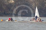 The Boat Race season 2012 - fixture OUBC vs Leander: Tideway Scullers, on the left, racing OUBC's Isis team, behind umpire Boris Rankov..




on 24 March 2012 at 14:02, image #86