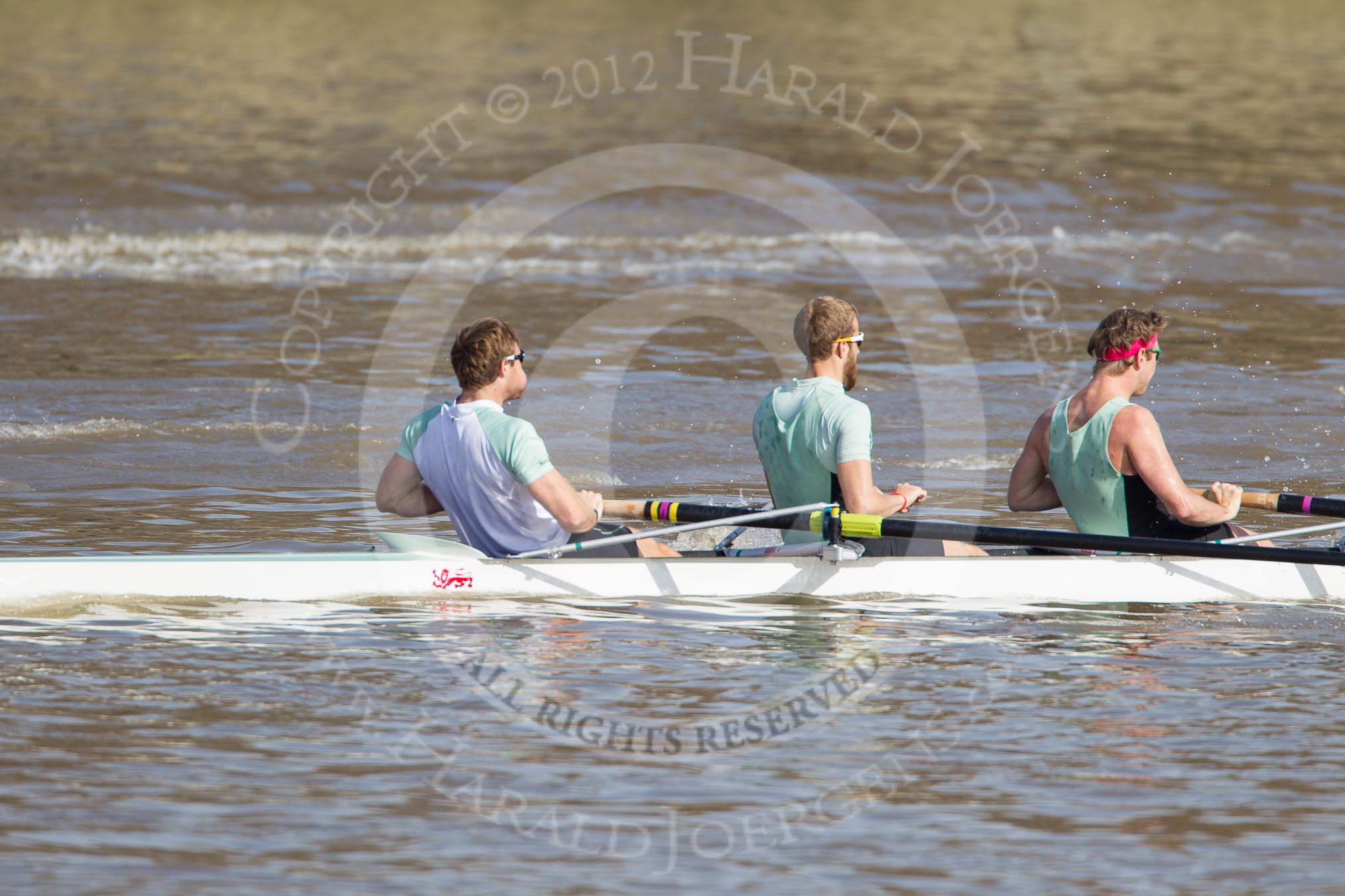 The Boat Race season 2012 - fixture CUBC vs Molesey BC: In the CUBC Blue Boat, racing Molesey BC, here bow David Nelson, Moritz Schramm, and Jack Lindeman..




on 25 March 2012 at 15:19, image #114