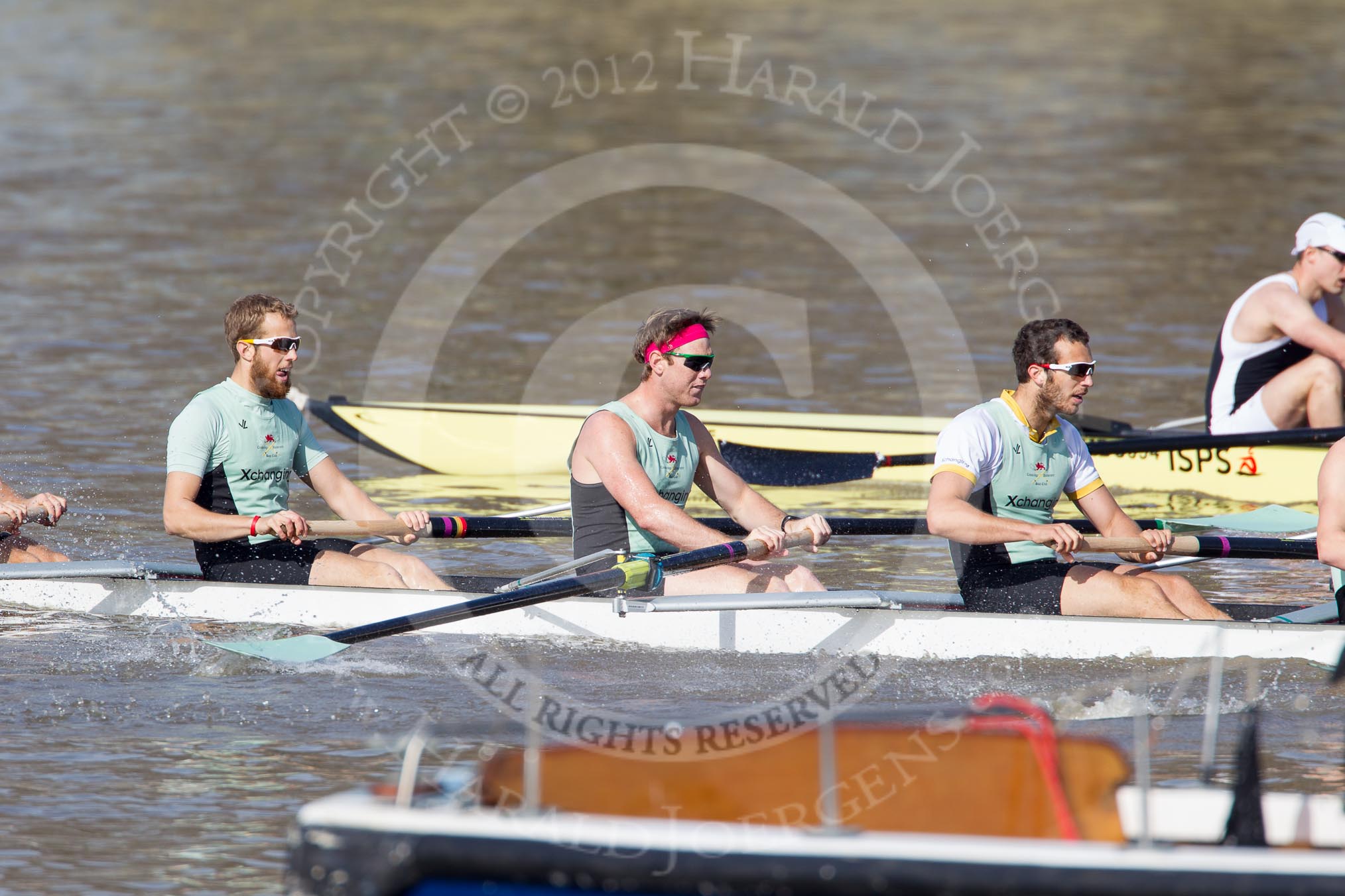 The Boat Race season 2012 - fixture CUBC vs Molesey BC: In the CUBC Blue Boat, racing Molesey BC, here Moritz Schramm, and Jack Lindeman, and Alex Ross..




on 25 March 2012 at 15:19, image #126