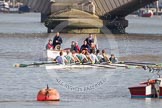 The Boat Race season 2012 - fixture CUBC vs Molesey BC: The start of the race, behind the Cambridge Blue Boat umpire Boris Rankov. Bow David Nelson, Moritz Schramm, Jack Lindeman, Alex Ross, Mike Thorp, Steve Dudek, Alexander Scharp, stroke Niles Garratt, and cox Ed Bosson..




on 25 March 2012 at 15:18, image #106