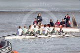 The Boat Race season 2012 - fixture CUBC vs Molesey BC: The start of the race, behind the Cambridge Blue Boat umpire Boris Rankov. Bow David Nelson, Moritz Schramm, Jack Lindeman, Alex Ross, Mike Thorp, Steve Dudek, Alexander Scharp, stroke Niles Garratt, and cox Ed Bosson..




on 25 March 2012 at 15:18, image #108