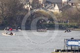 The Boat Race season 2012 - fixture CUBC vs Molesey BC: The CUBC Blue Boat on the left, the Molesey BC Eight on the right, behind them umpire Boris Rankov..




on 25 March 2012 at 15:21, image #142