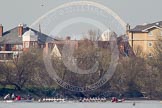 The Boat Race season 2012 - fixture CUBC vs Molesey BC: The CUBC Blue Boat on the left, the Molesey BC Eight on the right, behind them umpire Boris Rankov. In the background the arch of the new Wembley Stadium..




on 25 March 2012 at 15:21, image #145