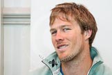 Cambridge University Boat Club president David  Nelson during the press conference on April 5, 2012, at the BT Press Centre, two days before the 2012 Boat Race.