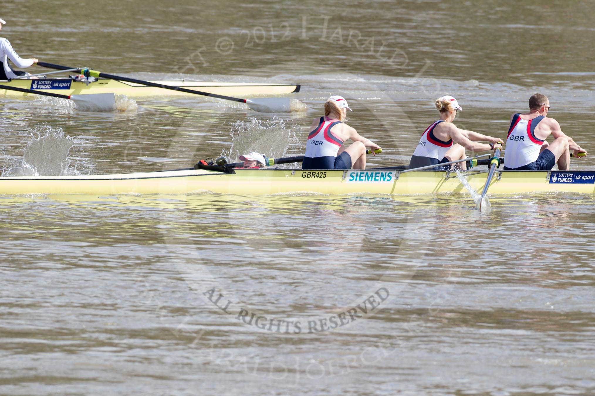 The Boat Race 2012: The Adaptive Race: The Adaptive four, cox Lily van den Broecke, bow Pamela Relph, two Naomi Riches, and three David Smith..




on 07 April 2012 at 12:48, image #71