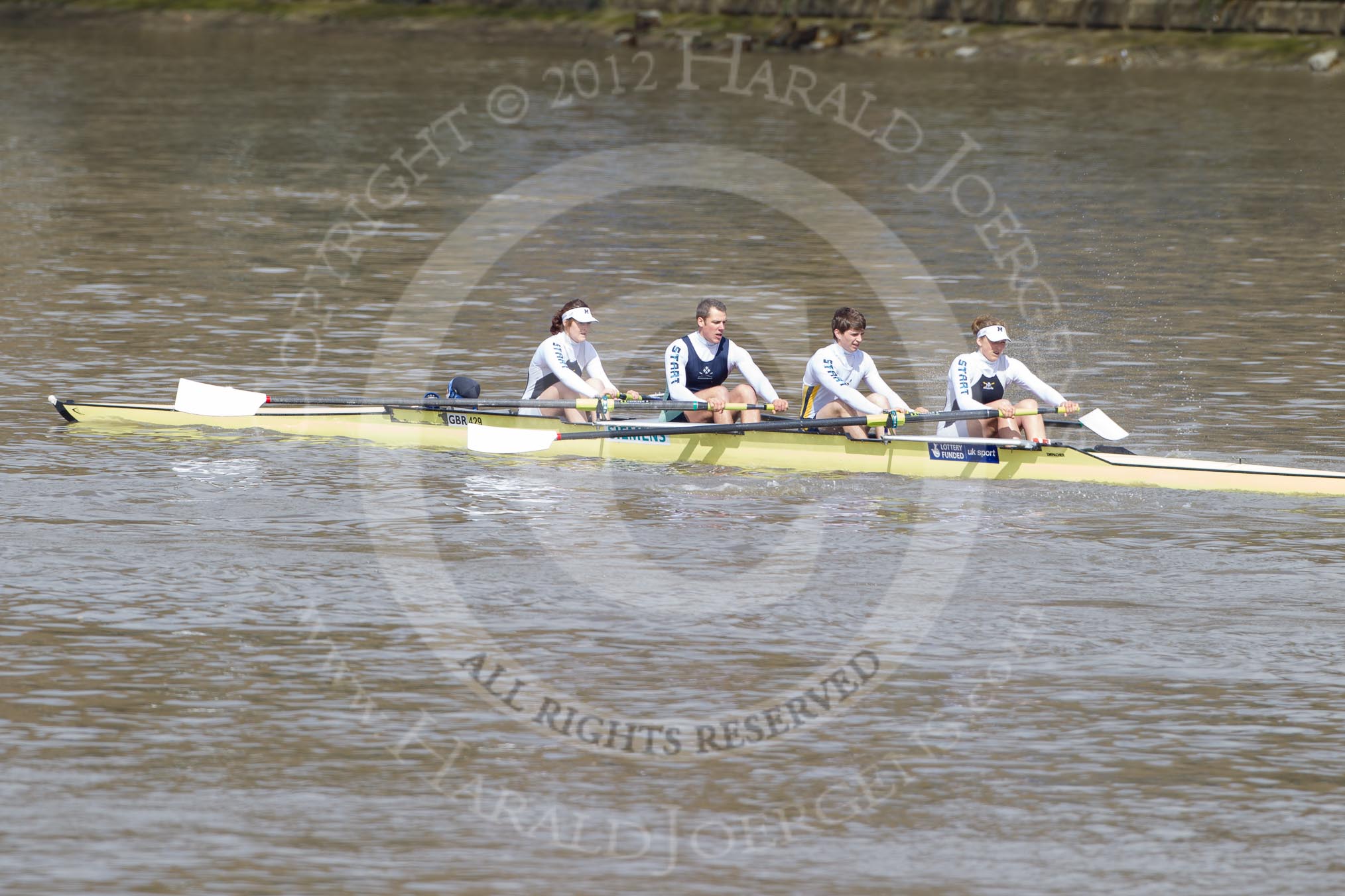 The Boat Race 2012: The Adaptive Race: The Start Four, cox Henry Fieldman, bow Olivia Marshall, two Will King, three Ben Jackson, and stroke Catie Sharrod..




on 07 April 2012 at 12:49, image #88