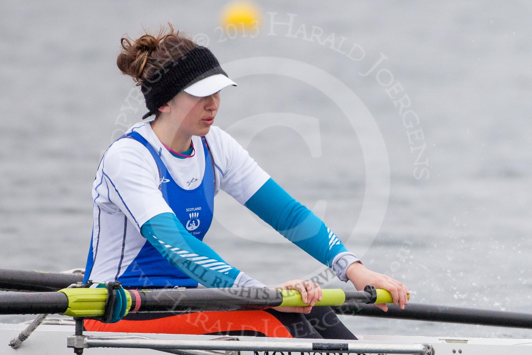 The Boat Race season 2013 - fixture OUWBC vs Molesey BC: Close-up of Molesey BC stroke Sam Fowler..
Dorney Lake,
Dorney, Windsor,
Berkshire,
United Kingdom,
on 24 February 2013 at 12:03, image #107