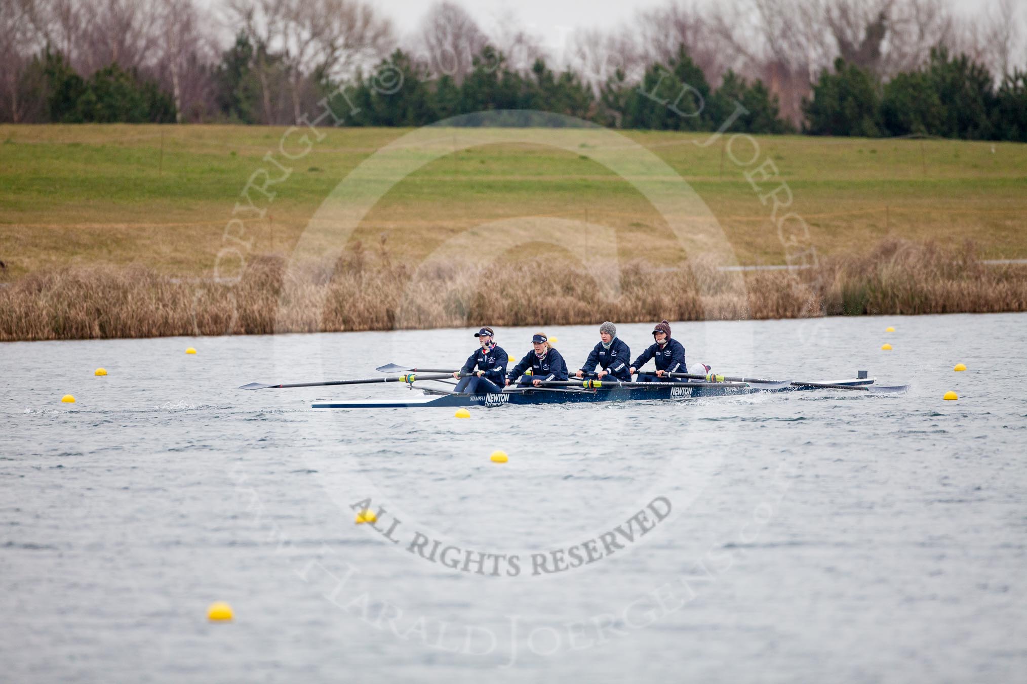 The Boat Race season 2013 - fixture OUWBC vs Molesey BC: OUWBC coxed four with stroke Hannah Ledbury , Emily Chittock, Rachel Purkess, bow Elspeth Cumber and cox Olivia Cleary,.
Dorney Lake,
Dorney, Windsor,
Berkshire,
United Kingdom,
on 24 February 2013 at 12:19, image #142