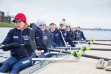 The Boat Race season 2013 - fixture OUWBC vs Molesey BC: Getting ready in the OUWBC boat: Maxie Scheske, Anastasia Chitty, Harriet Keane, Amy Varney, Joanna Lee, Mary Foord Weston, Alice Carrington-Windo, Mariann Novak..
Dorney Lake,
Dorney, Windsor,
Berkshire,
United Kingdom,
on 24 February 2013 at 11:16, image #41