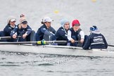 The Boat Race season 2013 - fixture OUWBC vs Molesey BC: The OUWBC Eight: Four Joanna Lee, five Amy Varney, six Harriet Keane, seven Anastasia Chitty, stroke Maxie Scheske and cox Sophie Shawdon..
Dorney Lake,
Dorney, Windsor,
Berkshire,
United Kingdom,
on 24 February 2013 at 12:04, image #109