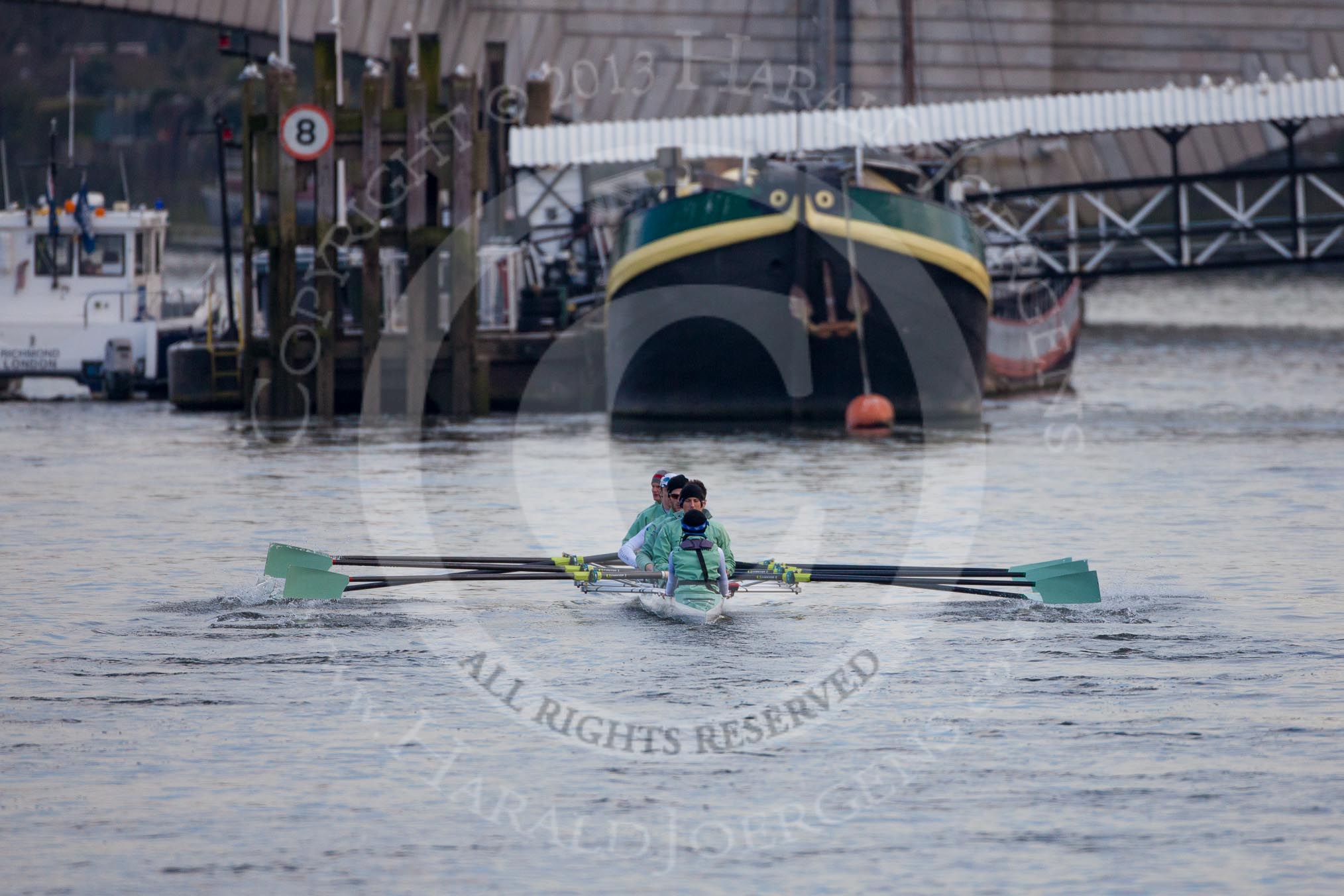 The Boat Race season 2013 - fixture CUBC vs Leander.
River Thames Tideway between Putney Bridge and Mortlake,
London SW15,

United Kingdom,
on 02 March 2013 at 15:20, image #22