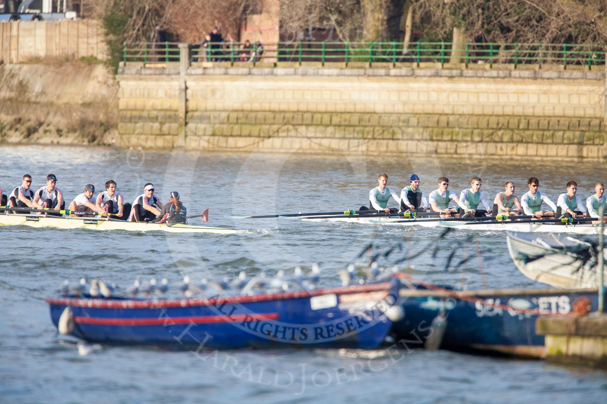 The Boat Race season 2013 - fixture CUBC vs Leander.
River Thames Tideway between Putney Bridge and Mortlake,
London SW15,

United Kingdom,
on 02 March 2013 at 15:58, image #140