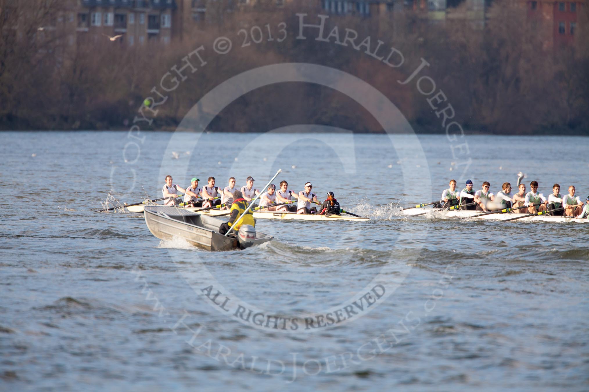 The Boat Race season 2013 - fixture CUBC vs Leander.
River Thames Tideway between Putney Bridge and Mortlake,
London SW15,

United Kingdom,
on 02 March 2013 at 15:58, image #146