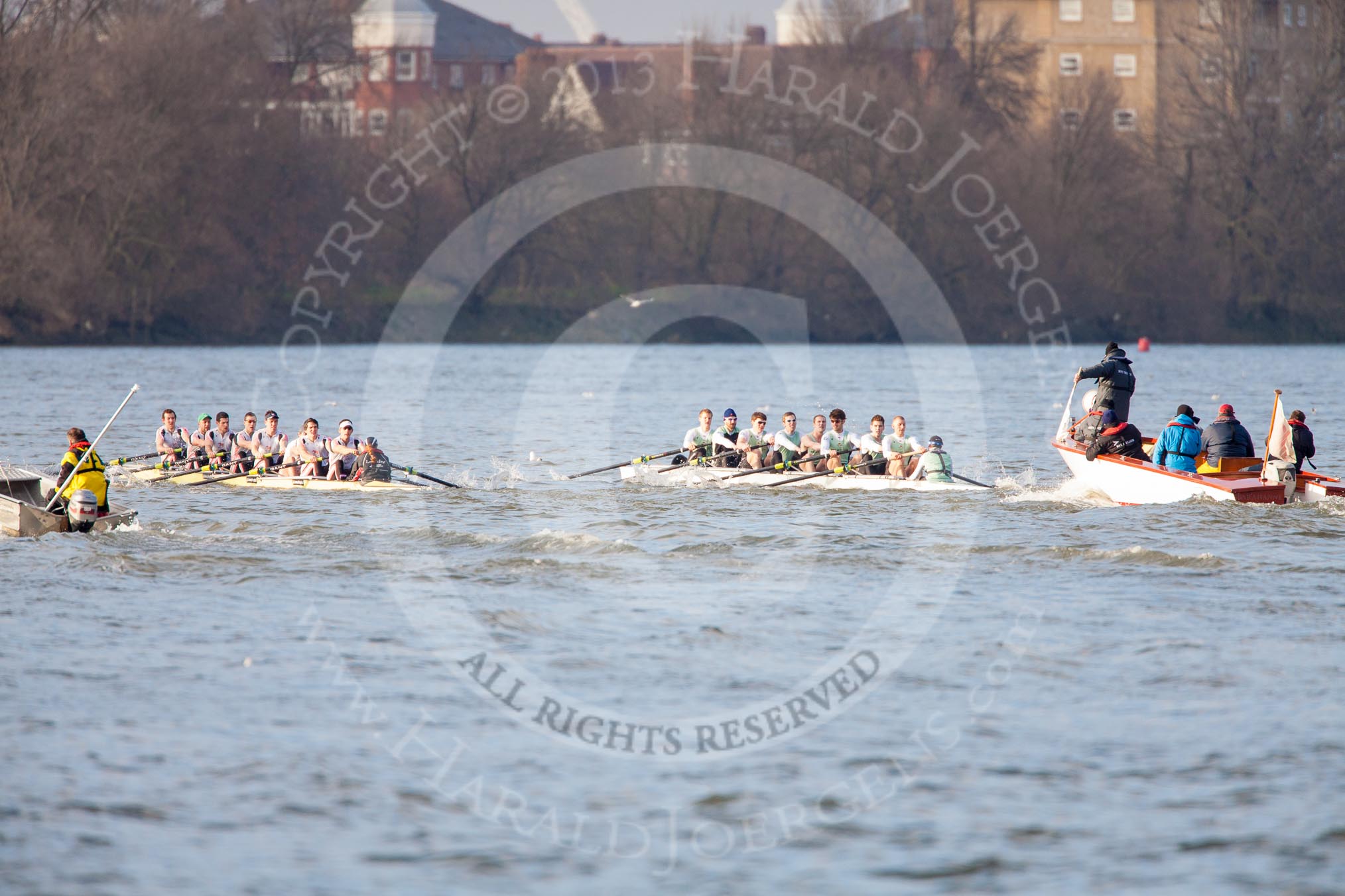 The Boat Race season 2013 - fixture CUBC vs Leander.
River Thames Tideway between Putney Bridge and Mortlake,
London SW15,

United Kingdom,
on 02 March 2013 at 15:59, image #148
