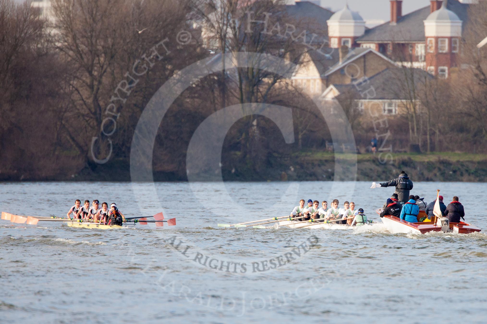 The Boat Race season 2013 - fixture CUBC vs Leander.
River Thames Tideway between Putney Bridge and Mortlake,
London SW15,

United Kingdom,
on 02 March 2013 at 15:59, image #152
