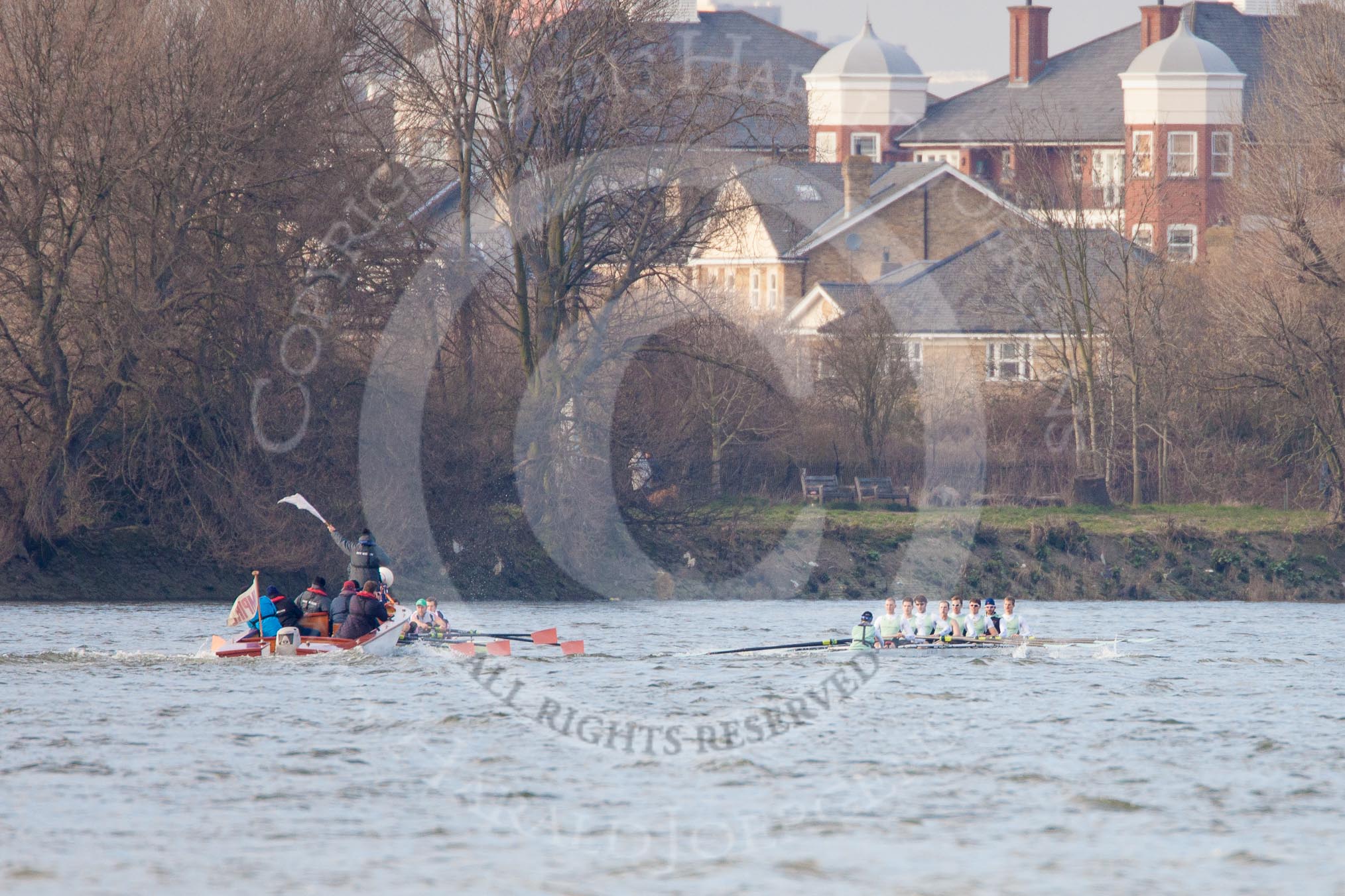 The Boat Race season 2013 - fixture CUBC vs Leander.
River Thames Tideway between Putney Bridge and Mortlake,
London SW15,

United Kingdom,
on 02 March 2013 at 15:59, image #161