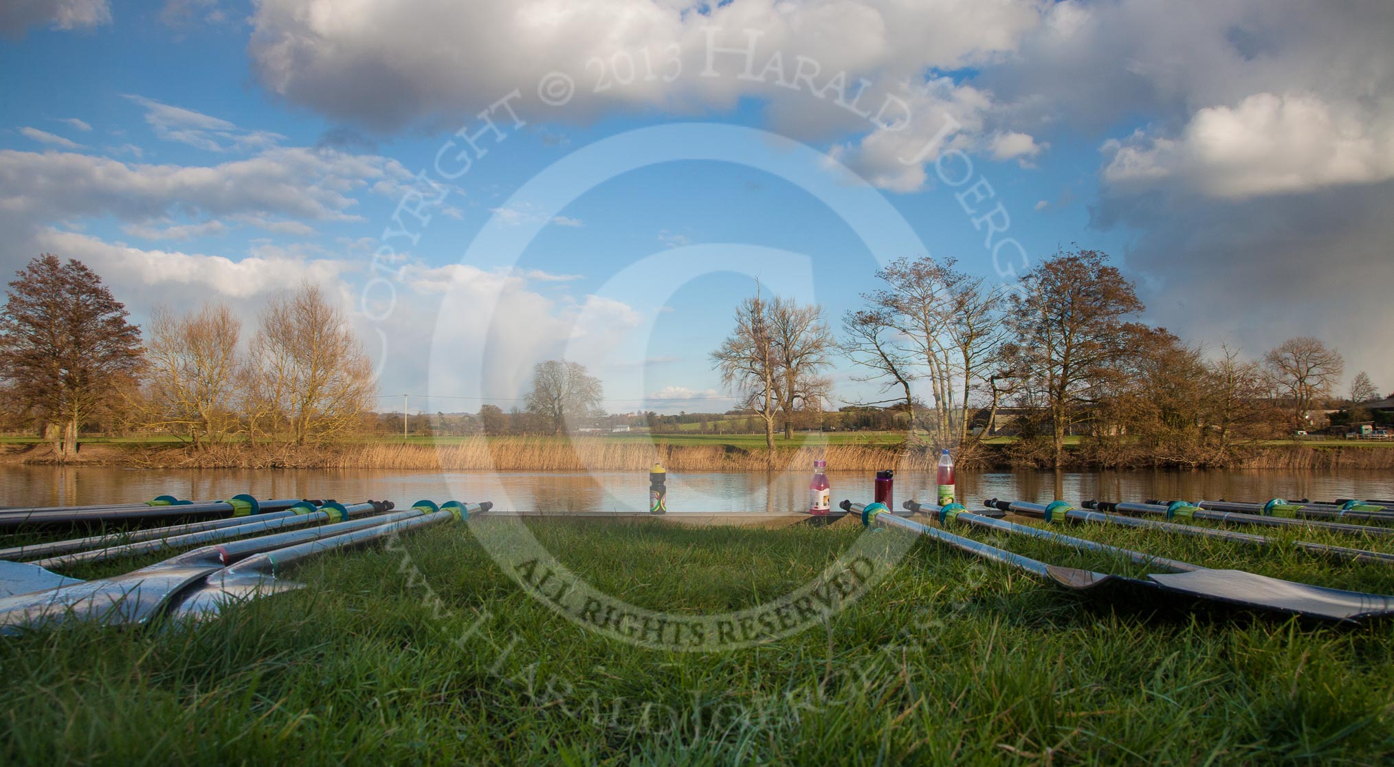 The Boat Race season 2013 - OUWBC training: View across the River Thames at Wallingford, oars ready for the OUWBC training..
Fleming Boathouse,
Wallingford,
Oxfordshire,
United Kingdom,
on 13 March 2013 at 16:34, image #9