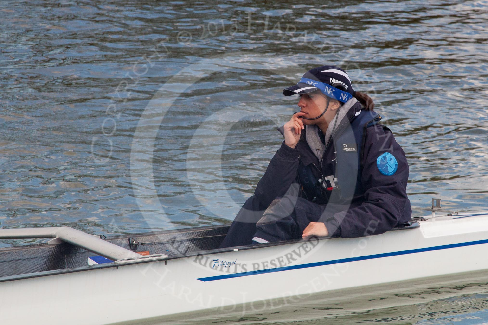 The Boat Race season 2013 - OUWBC training: In the OUWBC reserve boat  Osiris cox Sophie Shawdon..
Fleming Boathouse,
Wallingford,
Oxfordshire,
United Kingdom,
on 13 March 2013 at 16:53, image #34