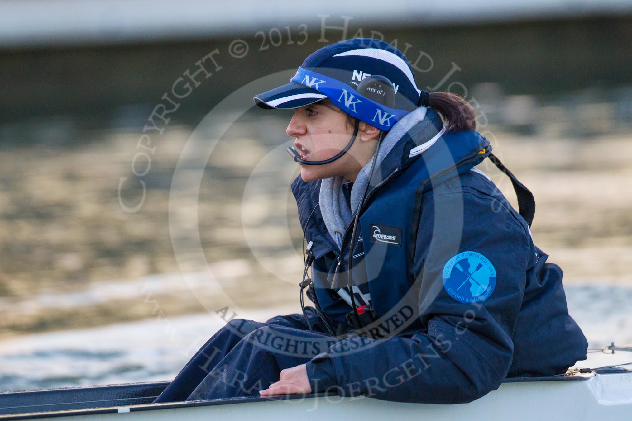 The Boat Race season 2013 - OUWBC training: Cox Sophie Shawdon in charge of Osiris, the OUWBC reserve boat..
River Thames,
Wallingford,
Oxfordshire,
United Kingdom,
on 13 March 2013 at 17:42, image #181