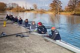 Photo 1303131650515D27414HaraldJoergens The Boat Race season 2013 - OUWBC training: The OUWBC Blue Boat squad getting ready at Fleming Boathouse - bow Mariann Novak, Alice Carrington-Windo, Mary Foord-Weston, Jo Lee, Amy Varney, Harriet Keane, Anastasia Chitty, stroke Maxie Scheske, and cox Katie Apfelbaum..
Fleming Boathouse,
Wallingford,
Oxfordshire,
United Kingdom,
on 13 March 2013 at 16:51, image #27