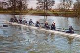 Photo 1303131653065D27456HaraldJoergens The Boat Race season 2013 - OUWBC training: Osiris, the OUWBC reserve boat: Bow Coralie Viollet-Djelassi, then Elspeth Cumber, Hannah Ledbury, Eleanor Darlington, Rachel Purkess, Caitlin Goss, Annika Bruger, Emily Chittock, and cox Sophie Shawdon..
Fleming Boathouse,
Wallingford,
Oxfordshire,
United Kingdom,
on 13 March 2013 at 16:53, image #36