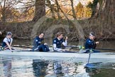 The Boat Race season 2013 - OUWBC training: In the OUWBC Blue Boat 5 seat Amy Varney, Harriet Keane, Anastasia Chitty, and stroke Maxie Scheske..
River Thames,
Wallingford,
Oxfordshire,
United Kingdom,
on 13 March 2013 at 17:18, image #126