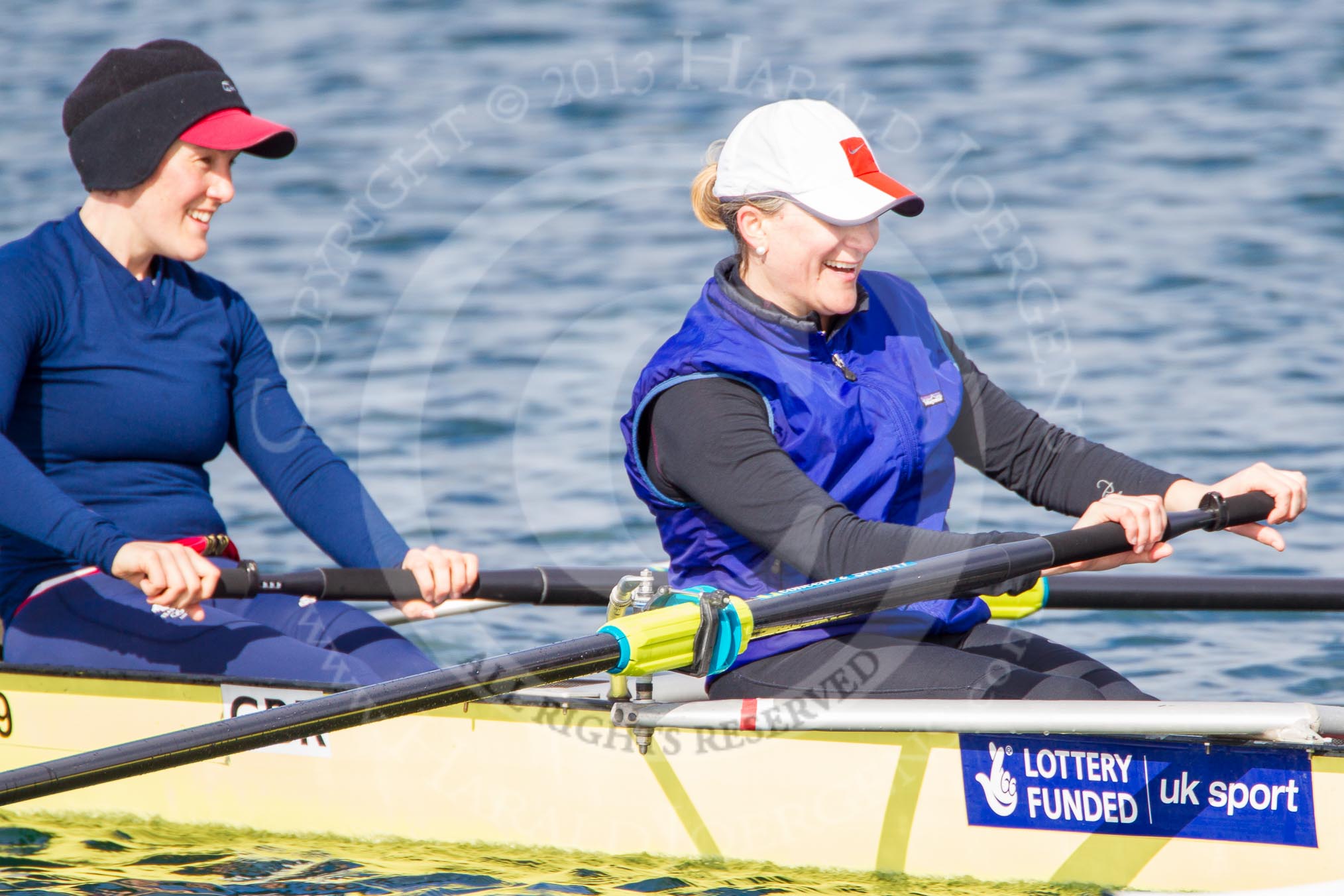 The Boat Race season 2013 - fixture OUWBC vs Olympians: In the Olympians boat at bow Natasha Townsend and 2 Kate Johnson..
Dorney Lake,
Dorney, Windsor,
Buckinghamshire,
United Kingdom,
on 16 March 2013 at 12:23, image #274