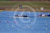 The Boat Race season 2013 - fixture OUWBC vs Olympians: The Olympians, in the yellow boat, racing the two OUWBC boats in a fixture at Dorney Lake. In front the Blue Boat..
Dorney Lake,
Dorney, Windsor,
Buckinghamshire,
United Kingdom,
on 16 March 2013 at 12:16, image #189