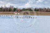 The Boat Race season 2013 - fixture OUWBC vs Olympians: The Olympians, in the yellow boat, racing the two OUWBC boats in a fixture at Dorney Lake. In front the Blue Boat, behind the reserve boat Osiris..
Dorney Lake,
Dorney, Windsor,
Buckinghamshire,
United Kingdom,
on 16 March 2013 at 12:17, image #214
