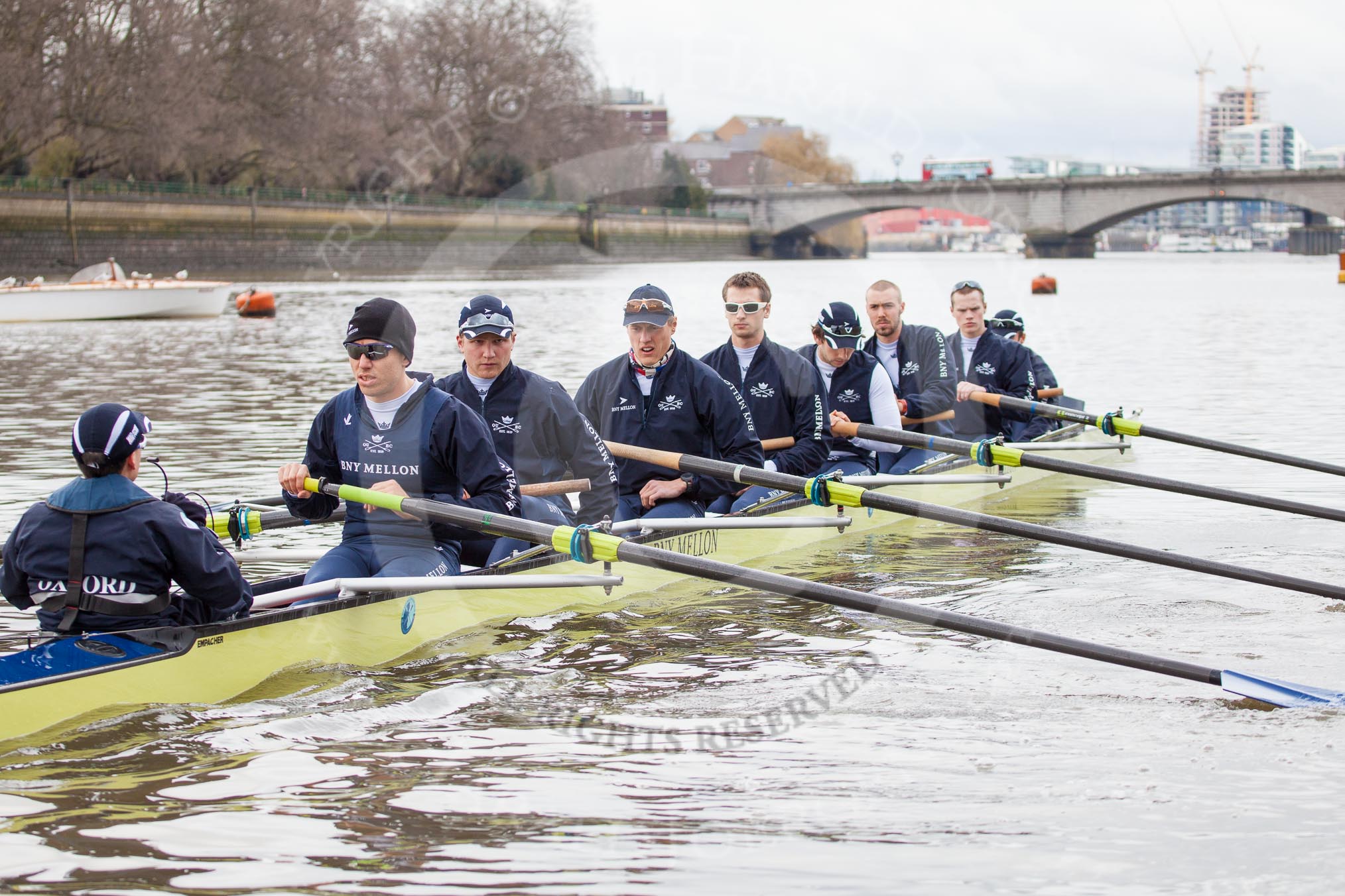 The Boat Race season 2013 - fixture OUBC vs German Eight.
River Thames,
London SW15,

United Kingdom,
on 17 March 2013 at 14:21, image #11