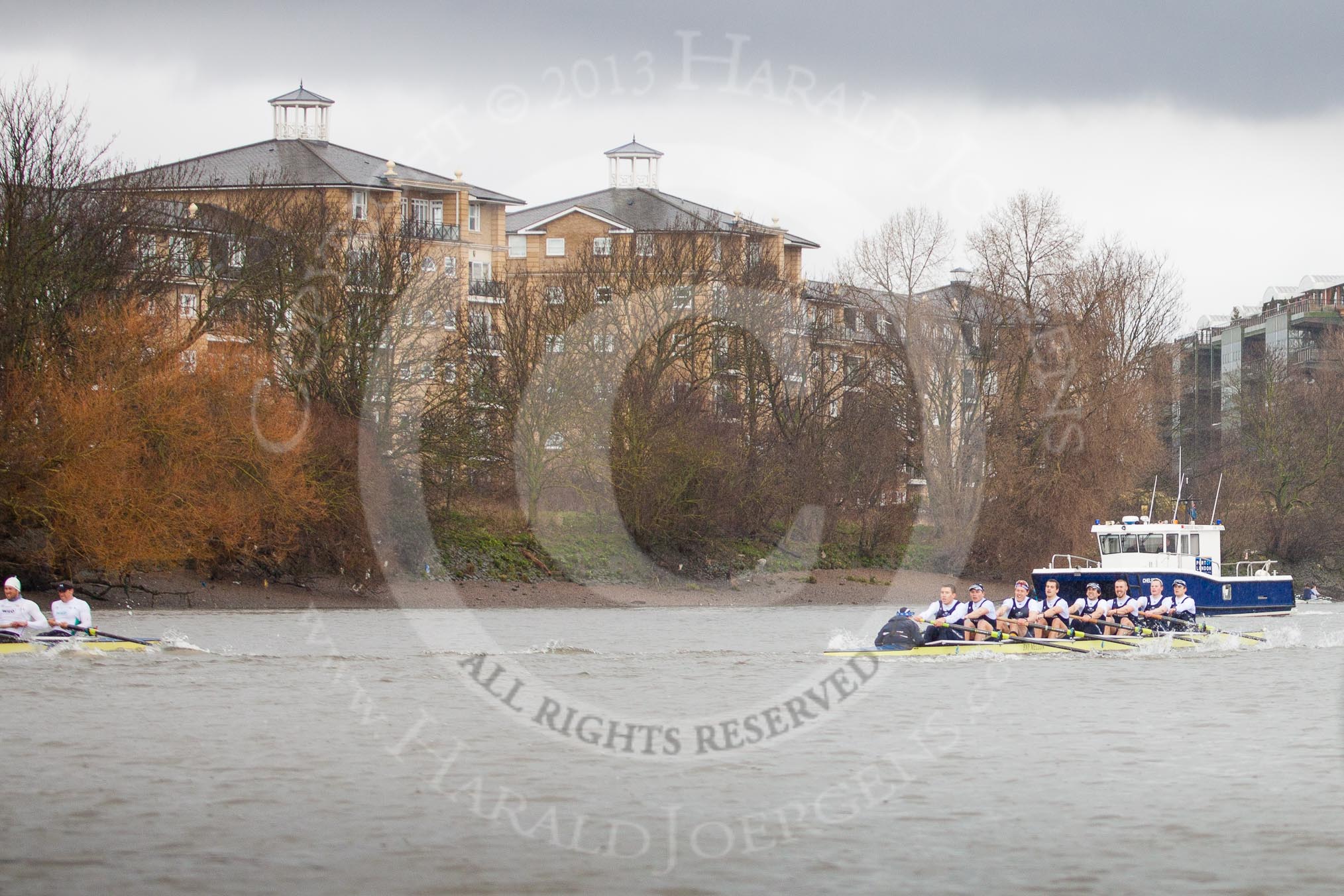 The Boat Race season 2013 - fixture OUBC vs German Eight.
River Thames,
London SW15,

United Kingdom,
on 17 March 2013 at 15:05, image #80
