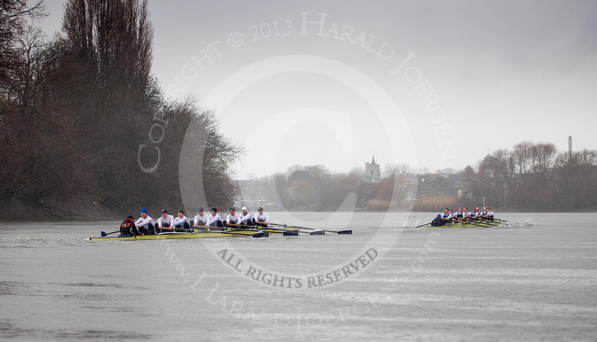 The Boat Race season 2013 - fixture OUBC vs German Eight.
River Thames,
London SW15,

United Kingdom,
on 17 March 2013 at 15:09, image #99