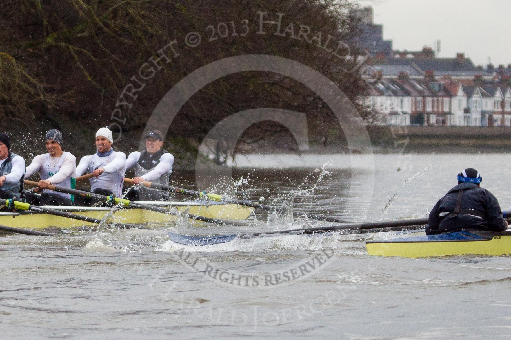 The Boat Race season 2013 - fixture OUBC vs German Eight.
River Thames,
London SW15,

United Kingdom,
on 17 March 2013 at 15:26, image #136